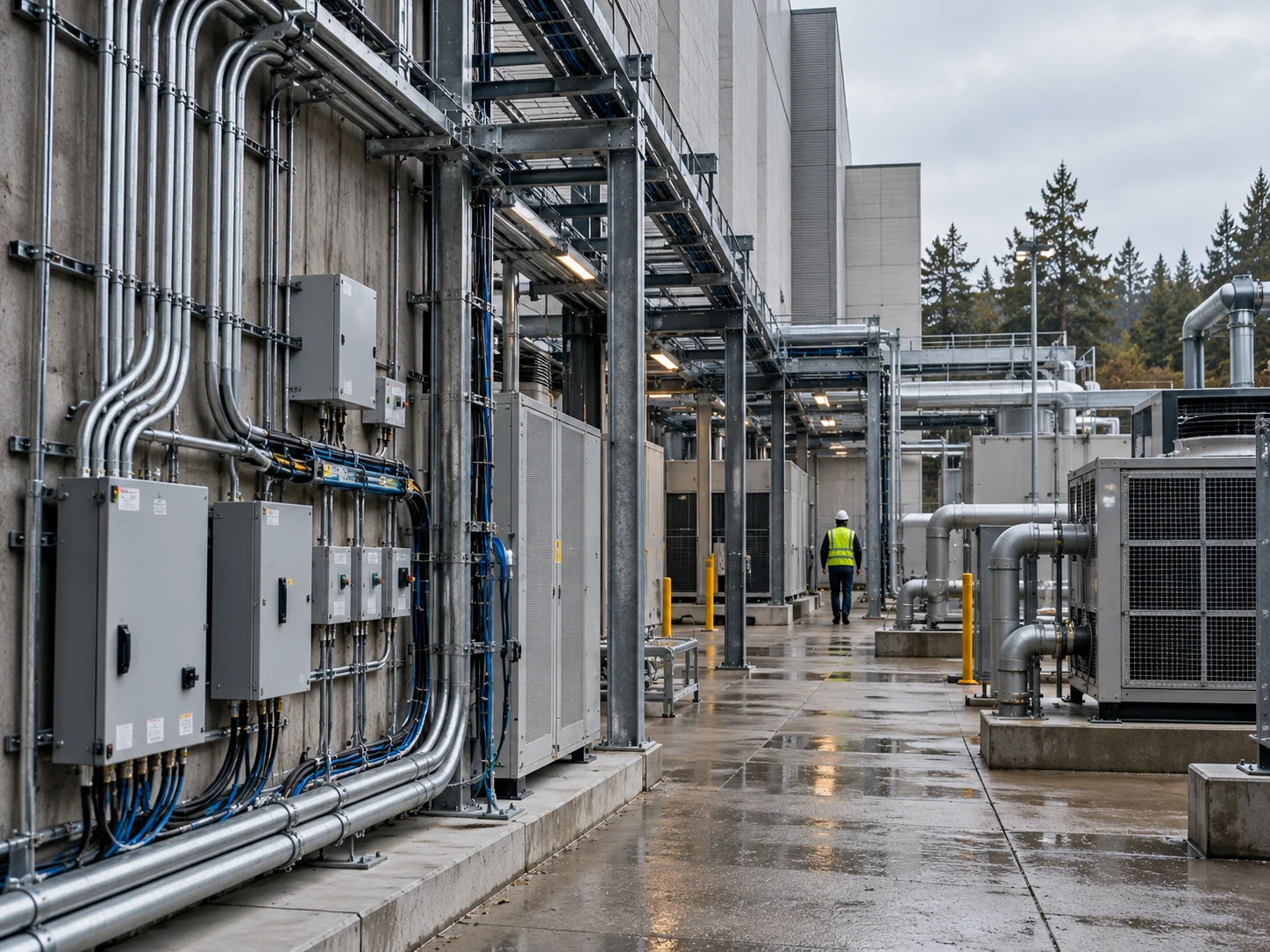Conceptual editorial image of infrastructure systems