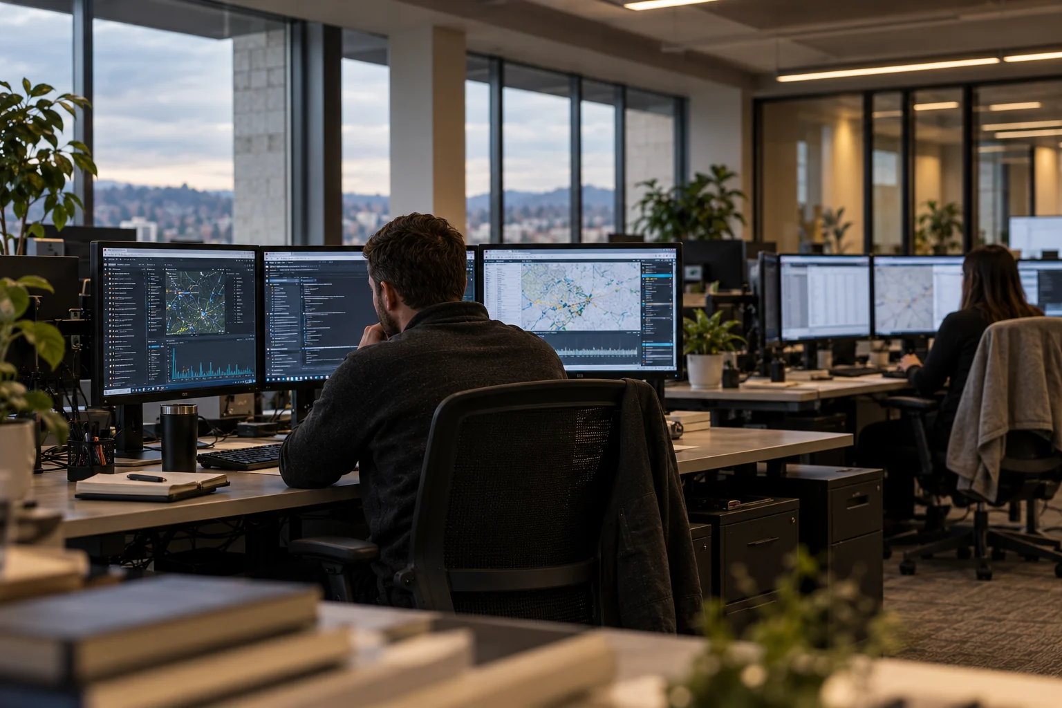 Conceptual editorial image of a data operations workspace
